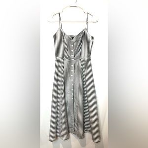Reformation Atlantic Striped Dress in Grey Linen size 2